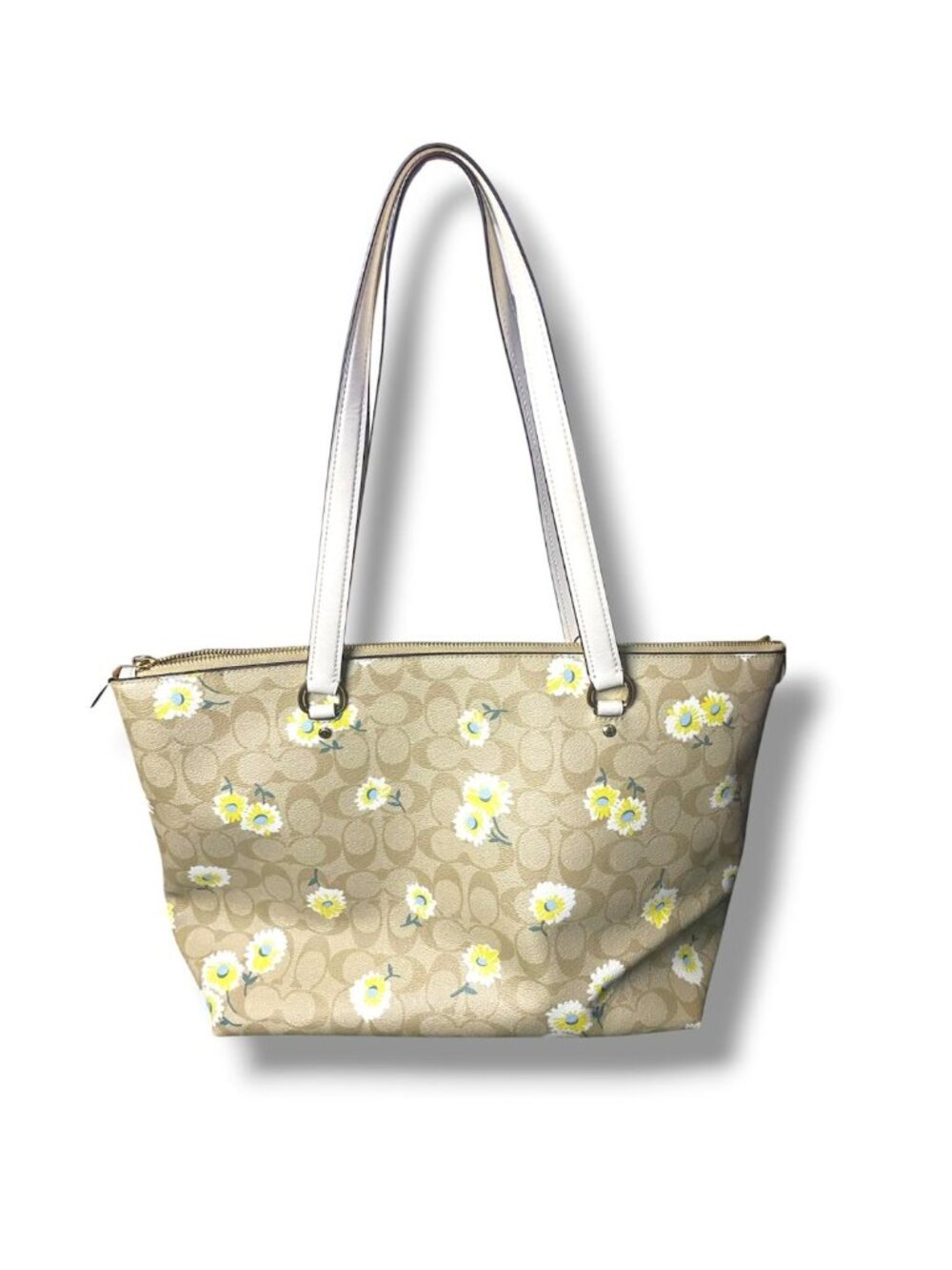 NWOT - COACH Signature Daisy Print Gallery Tote Cottage core BEIGE - W HANGTAG - Picture 5 of 7
